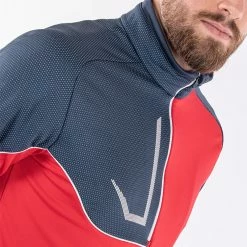 Galvingreen Galvin Green Daxton Insula Golf Pullover -Golf Clothing Shop Galvin Green AW22 DAXTON G124202 RED NAVY WHITE Model 2