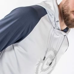 Galvingreen Galvin Green Devlin Insula Golf Hoodie -Golf Clothing Shop Galvin Green AW22 DEVLIN HOODED G134273 COOL GREY NAVY Model 2
