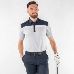 Galvingreen Galvin Green Mapping Golf Polo Shirt -Golf Clothing Shop Galvin Green AW22 Mapping Polo Shirt G136403 SHGAL574 M Cool Grey Navy White Model 1