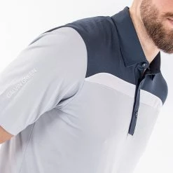 Galvingreen Galvin Green Mapping Golf Polo Shirt -Golf Clothing Shop Galvin Green AW22 Mapping Polo Shirt G136403 SHGAL574 M Cool Grey Navy White Model 2