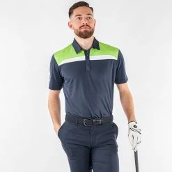 Galvingreen Galvin Green Mapping Golf Polo Shirt -Golf Clothing Shop Galvin Green AW22 Mapping Polo Shirt G136438 SHGAL576 M Navy Lime White Model 1