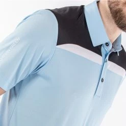 Galvingreen Galvin Green Mapping Golf Polo Shirt -Golf Clothing Shop Galvin Green AW22 Mapping Polo Shirt G136467 SHGAL577 L Bluebell Black White Model 2