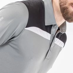 Galvingreen Galvin Green Mapping Golf Polo Shirt -Golf Clothing Shop Galvin Green AW22 Mapping Polo Shirt G136477 SHGAL578 M Sharkskin Black White Model 2