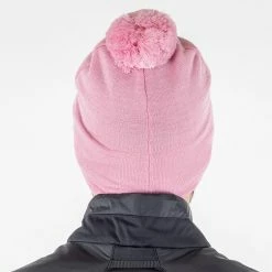 Galvingreen Galvin Green Lemmy Interface-1 Bobble Golf Beanie -Golf Clothing Shop Galvin Green Lemmy Knitted Hat Light Pink 3