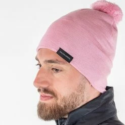 Galvingreen Galvin Green Lemmy Interface-1 Bobble Golf Beanie -Golf Clothing Shop Galvin Green Lemmy Knitted Hat Light Pink 4