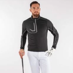 Galvingreen Galvin Green Daxton Insula Golf Pullover -Golf Clothing Shop Galvin Green SS22 Daxton Insula Half Zip Pullover G124271 Code SWGAL355 M Black Granite Grey White Model 1