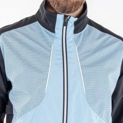 Galvingreen Galvin Green Albert Waterproof Golf Jacket -Golf Clothing Shop Galvin Green SS22 Albert Waterproof Jacket G130067 WJGAL430 Blue bell Black White Model 2