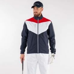 Galvingreen Galvin Green Armstrong Waterproof Golf Jacket -Golf Clothing Shop Galvin Green SS22 Galvin Green SS22 Armstrong Waterproof Jacket G120232 Code WJGAL421 M Navy White Red Model 1