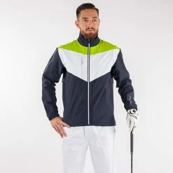 Galvingreen Galvin Green Armstrong Waterproof Golf Jacket -Golf Clothing Shop Galvin Green SS22 Galvin Green SS22 Armstrong Waterproof Jacket G120238 Code WJGAL423 M Navy White Lime Model 1