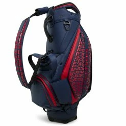 Jlindeberg J.Lindeberg Print Golf Tour Staff Bag -Golf Clothing Shop J Lindeberg Print Golf Tour Staff Bag Bridge Swirl Red JL Navy Barbados Cherry 3