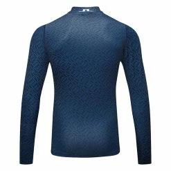 Jlindeberg J.Lindeberg Aello Print Golf Base Layer -Golf Clothing Shop J. Lindeberg GMJT06853 O459 M Aello Soft Compression Print BLLIN009 Nautical Blue Bridge Monogram Back