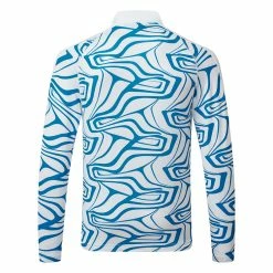 Jlindeberg J.Lindeberg August Print 1/4 Zip Golf Sweater -Golf Clothing Shop J.Lindeberg AW21 August Print 14 Zip Sweater GMJS06177 Code SWLIN042 Dresden Blue White Back