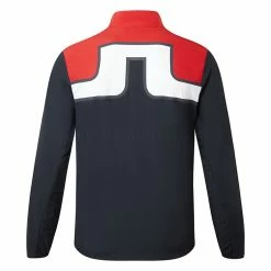 Jlindeberg J.Lindeberg KV Hybrid Golf Wind Jacket -Golf Clothing Shop J.Lindeberg KV Hybrid Golf Wind Jacket JL NavyBarbados CherryWhite WTLIN028 Back