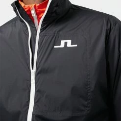 Jlindeberg J.Lindeberg Ash Light Packable Golf Wind Jacket -Golf Clothing Shop J.Lindeberg SS22 Ash Light Packable Golf Jacket GMOW05618 9999 Code WTLIN024 M Black White Model 2