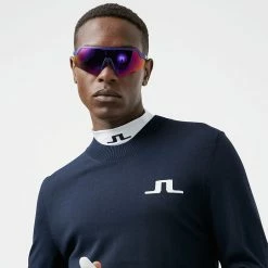 Jlindeberg J.Lindeberg Gus Golf Sweater -Golf Clothing Shop J.Lindeberg SS22 Gus Golf Sweater GMKW05753 6855 Code SWLIN060 M JL Navy White Model 2