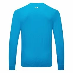 Jlindeberg J.Lindeberg Gus Golf Sweater -Golf Clothing Shop J.Lindeberg SS22 Gus Sweater GMKW04726 O253 Code SWLIN075 M Blue Danube Back