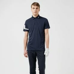 Jlindeberg J.Lindeberg Heath Golf Polo Shirt -Golf Clothing Shop J.Lindeberg SS22 Heath Regular Fit Polo GMJT06335 6855 Code SHLIN061 M JL Navy Model 1