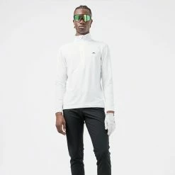 Jlindeberg J.Lindeberg Luke 1/2 Zip Golf Sweater -Golf Clothing Shop J.Lindeberg SS22 Luke Half Zip Mid Layer GMJS06340 0000 Code SWLIN044 M White Black model 1