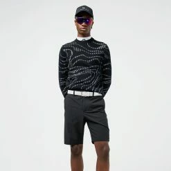 Jlindeberg J.Lindeberg Stuart Stripe Golf Shorts -Golf Clothing Shop J.Lindeberg SS22 Stuart Stripe Golf Shorts GMPA05577 9999 Code TSLIN012 34 W Black Model 1