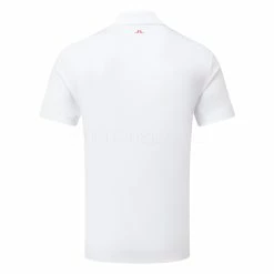 Jlindeberg J.Lindeberg Clark Golf Polo Shirt -Golf Clothing Shop J.Lindeberg SS23 Clark Regular Fit Polo GMJT09823 0000 SHLIN206 White Lapis Blue Fiery Red Back