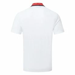 Jlindeberg J.Lindeberg Glen Golf Polo Shirt -Golf Clothing Shop J.Lindeberg SS23 Glen Regular Fit Polo GMJT07614 0000 SHLIN183 White Chilli Pepper Russet Orange Back