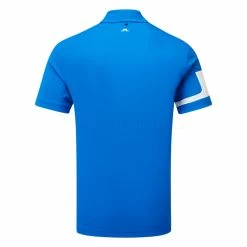 Jlindeberg J.Lindeberg Heath Golf Polo Shirt -Golf Clothing Shop J.Lindeberg SS23 Heath Regular Fit Polo GMJT07621 0357 SHLIN175 Lapis BlueWhite Back