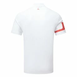 Jlindeberg J.Lindeberg Heath Golf Polo Shirt -Golf Clothing Shop J.Lindeberg SS23 Heath Regular Fit Polo GMJT07621 G135 SHLIN174 Fiery Red White Back