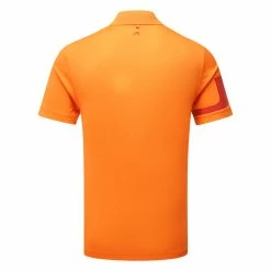 Jlindeberg J.Lindeberg Heath Golf Polo Shirt -Golf Clothing Shop J.Lindeberg SS23 Heath Regular Fit Polo GMJT07621 I068 SHLIN178 Russet Orange Chili Pepper Back