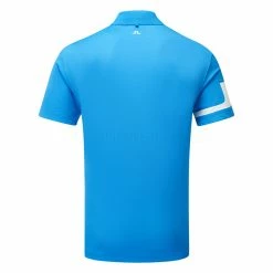 Jlindeberg J.Lindeberg Heath Golf Polo Shirt -Golf Clothing Shop J.Lindeberg SS23 Heath Regular Fit Polo GMJT07621 O175 SHLIN172 Brilliant BlueWhite Back