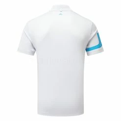 Jlindeberg J.Lindeberg Heath Golf Polo Shirt -Golf Clothing Shop J.Lindeberg SS23 Heath Regular Fit Polo GMJT07621 U199 SHLIN176 Light Grey MelangeBrilliant Blue Back