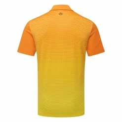 Jlindeberg J.Lindeberg Lowell Golf Polo Shirt -Golf Clothing Shop J.Lindeberg SS23 Lowell Slim Fit Polo GMJT07524 I068 SHLIN192 Russet OrangeBlazing Yellow Back
