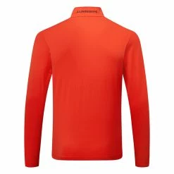 Jlindeberg J.Lindeberg Luke 1/2 Zip Golf Sweater -Golf Clothing Shop J.Lindeberg SS23 Luke Half Zip Mid Layer AMJS07969 G135 SWLIN105 Fiery RedJL Navy Back