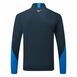 Mizuno Winter Breeze 1/4 Zip Golf Sweater -Golf Clothing Shop Mizuno AW22 Winter Breeze 1 4 Zip 52GA2506 23 SWMIZ051 S Blue Black Back