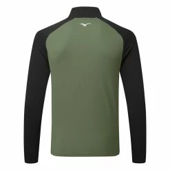 Mizuno Winter Breeze Bloc 1/4 Zip Golf Sweater -Golf Clothing Shop Mizuno AW22 Winter Breeze Bloc 1 4 Zip 52GA2504 39 SWMIZ047 L Olive Black Back