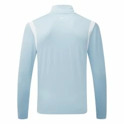 Mizuno Quick Dry Breeze Elite 1/4 Zip Golf Sweater -Golf Clothing Shop Mizuno SS22 Breeze Elite 1 4 Zip Sweater 52GC2001 19 Code SWMIZ042 M Light Blue Back