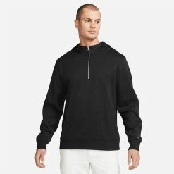 Nike Dry 1/2 Zip Golf Hoodie -Golf Clothing Shop Nike Dry 1 2 Zip Golf Hoodie Black DN1906 010 SWNIK253 Model 1