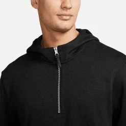 Nike Dry 1/2 Zip Golf Hoodie -Golf Clothing Shop Nike Dry 1 2 Zip Golf Hoodie Black DN1906 010 SWNIK253 Model 2