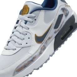 Nike Air Max 90G NRG Golf Shoes -Golf Clothing Shop Nike Golf Air Max 90 G NRG Golf Shoes Pure Platinum Dark Obsidian White 9