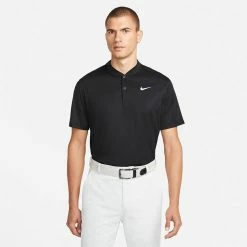 Nike Dry Victory Blade Golf Polo Shirt -Golf Clothing Shop Nike SS22 Dry Victory Blade Golf Polo Shirt Black White DH0838 010 SHNIK774 model 1