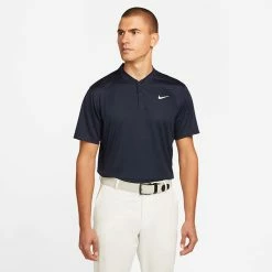 Nike Dry Victory Blade Golf Polo Shirt -Golf Clothing Shop Nike SS22 Dry Victory Blade Golf Polo Shirt DH0838 451 M SHNIK775 Obsidian White model 1
