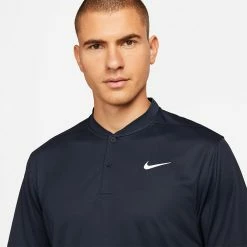 Nike Dry Victory Blade Golf Polo Shirt -Golf Clothing Shop Nike SS22 Dry Victory Blade Golf Polo Shirt DH0838 451 M SHNIK775 Obsidian White model 2
