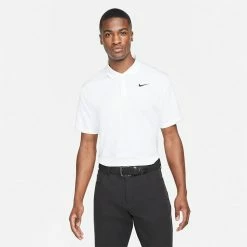 Nike Dry Victory Solid Golf Polo Shirt -Golf Clothing Shop Nike SS22 Dry Victory Solid Golf Polo Shirt DH0822 100 M White Black Model 1
