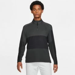 Nike Dry Vapor 1/2 Zip Golf Sweater -Golf Clothing Shop Nike SS21 Dry Vapor 1 2 Zip Sweater CU9828 010 Code SWNIK230 Black Grey Model 1