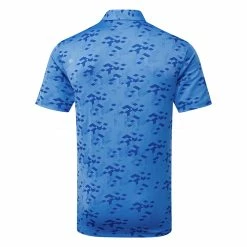 Ping Rae Golf Polo Shirt -Golf Clothing Shop Ping AW22 Rae Performance Polo Shirt PO3523 433 SHPIN322 French Blue Back