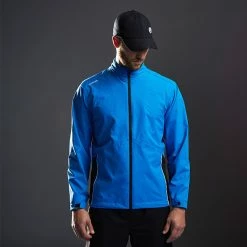 Ping Sensor Dry Waterproof Golf Jacket -Golf Clothing Shop Ping AW22 Sensor Dry Waterproof Jacket PO3490 FBB WJPIN066 French Blue Black Model 1
