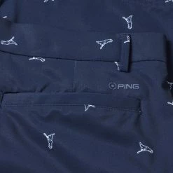 Ping Swift Golf Shorts -Golf Clothing Shop Ping SS23 Swift Tailored Shorts P03581 N114 TSPIN043 Navy White Detail