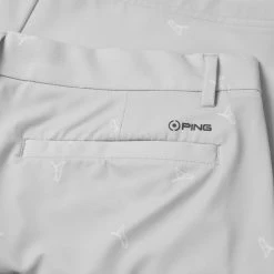 Ping Swift Golf Shorts -Golf Clothing Shop Ping SS23 Swift Tailored Shorts P03581 PGW TSPIN044 Pearl Grey White Detail
