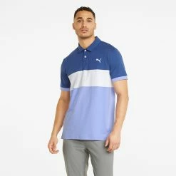Puma Cloudspun Highway Golf Polo Shirt -Golf Clothing Shop Puma AW22 Cloudspun Highway Polo 532972 07 Blue Blazing Lavender Pop Model 1