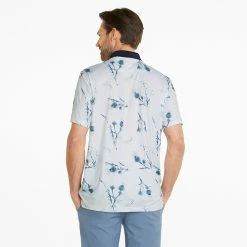 Puma MATTR Lowlands Golf Polo Shirt -Golf Clothing Shop Puma AW22 Mattr Lowlands Polo 535453 01 SHPUM636 Bright White Navy Blazer S Model 3