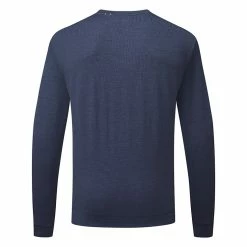 Puma Cloudspun Crew Golf Popover -Golf Clothing Shop Puma SS22 Cloudspun Crew Golf Popover Puma Navy Blazer Heather Quiet Shade Heather 535458 02 SWPUM264 Back